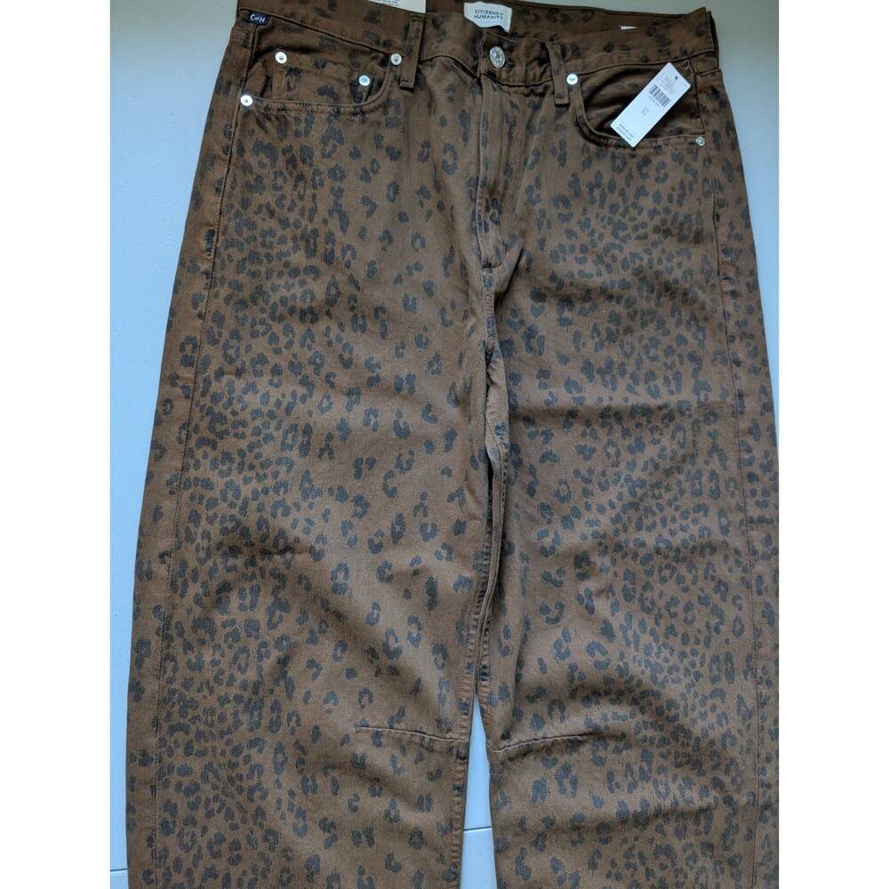 NWT Citizens of Humanity Miro Long Relaxed Jean Waist 34 Sepia Cheetah #7A617 - Picture 5 of 13